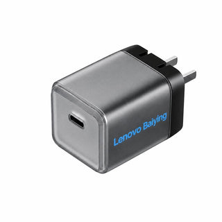 Lenovo 65W GaN USB-C Fast Charger Kit – Compact Power Delivery Adapter with 1.5m 100W Dual USB-C Cable, for Laptops, Phones & Tablets – Grey