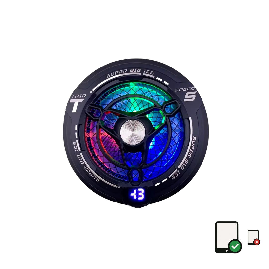 FS12 45W Semiconductor Tablet Cooler Large Area Powerful Cooling Magnetic RGB Phone Cooler for Pad/Gaming Phones with Lights for IPAD and TABLETS (LEBANON  ONLY)