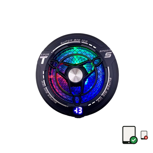 FS12 45W Semiconductor Tablet Cooler Large Area Powerful Cooling Magnetic RGB Phone Cooler for Pad/Gaming Phones with Lights for IPAD and TABLETS (LEBANON  ONLY)