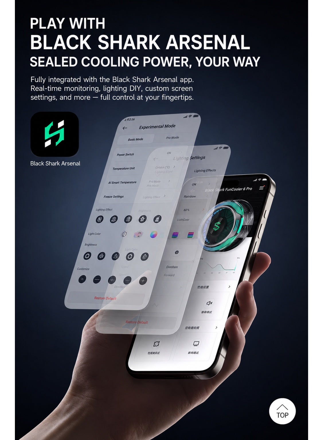 Phone Cooler Black Shark 6 PRO Magnetic Phone/Tablet Cooler – 35W Ultra-Cooling Gaming Fan with 67 W Charger, Graphene Heatsink, Magnetic Mount – Powerful Cooling Fan for Smartphones, Tablets, iPad & Steam Deck (Perfect for PUBG Mobile, COD & More)