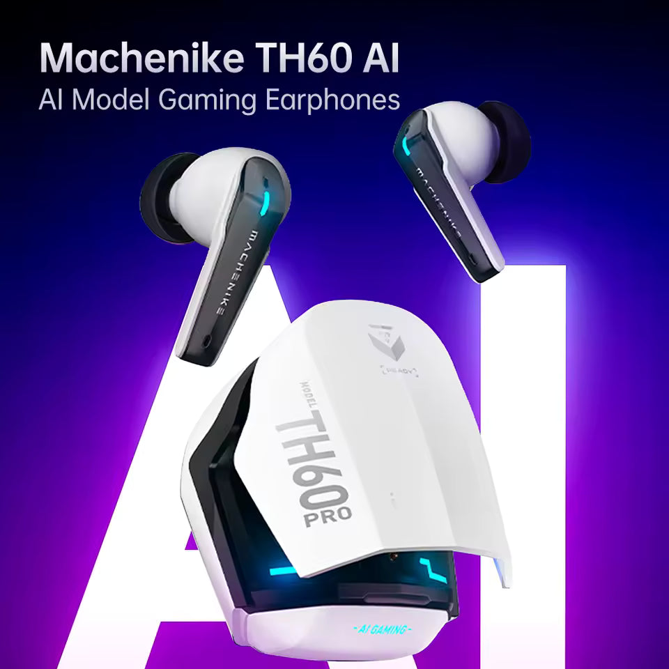 MACHENIKE TH60 PRO AI Wireless Bluetooth Headphones Translator Languages IN-Ear Gaming Earphones IPX5 Waterproof Bluetooth 5. 4 (LEBANON ONLY)