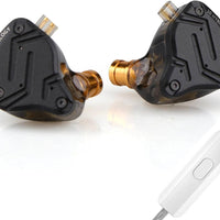 Linsoul KZ ZS10 PRO X Upgraded 1DD+4BA Hybrid Driver HiFi in Ear Earphones IEM with Alloy Faceplate, Detachable Silver-Plated Recessed 2Pin Cable for Audiophile Musician DJ Stage (With Mic) (UAE ONLY)