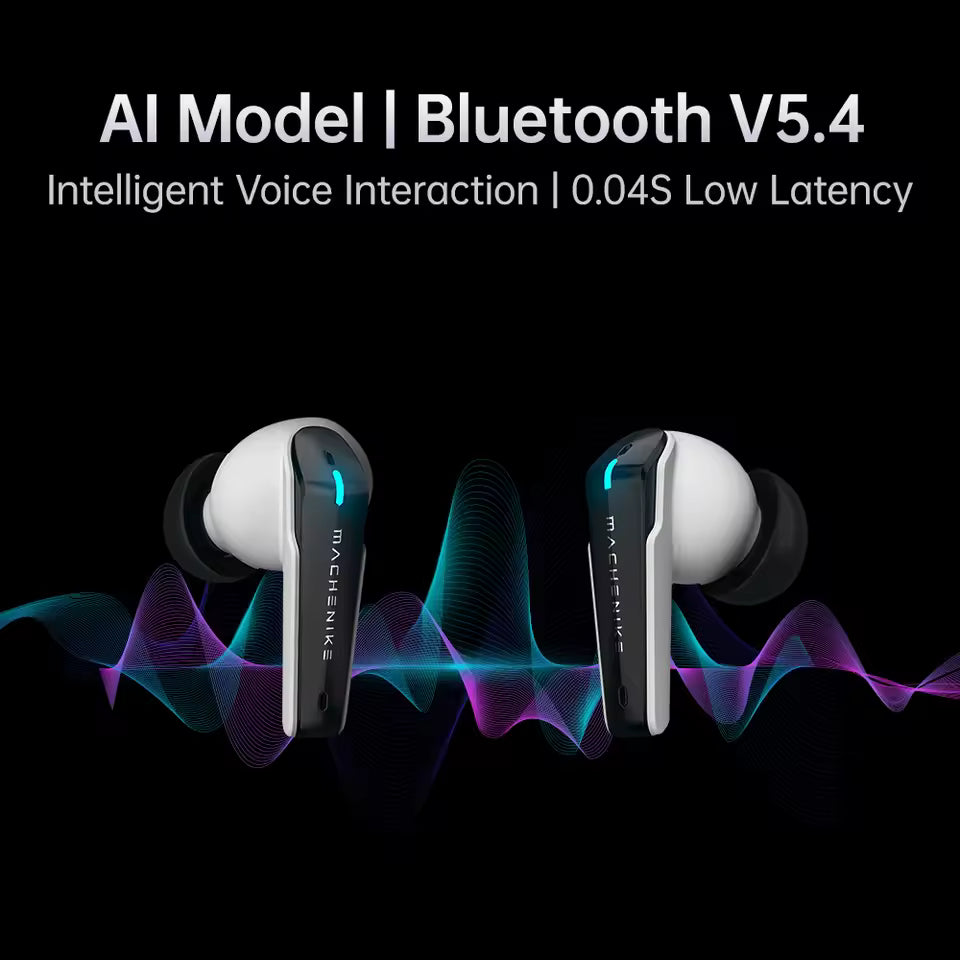 MACHENIKE TH60 PRO AI Wireless Bluetooth Headphones Translator Languages IN-Ear Gaming Earphones IPX5 Waterproof Bluetooth 5. 4 (LEBANON ONLY)
