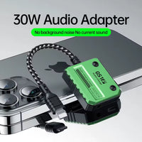PLEXTONE GS1, 30W Fast Charging Adapter, Audio Adapter for iPhone, Aux 3.5mm Audio Converter for iPhone 12/13/14 (LEBANON ONLY)