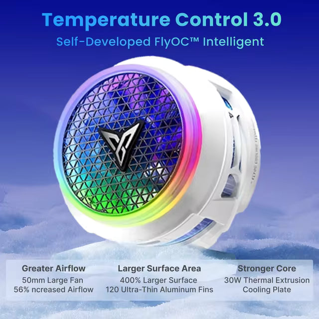 Flydigi B8X Magnetic Phone Cooler Fan Ultra Fast Heat Dissipation Frequency Conversion RGB Radiator for iPhone iPad Android (LEBANON  ONLY)