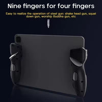 MEMO Six Finger AUTO Gamepad Joystick Controller AK-PAD8K for PUBG Aim Shooting L1 R1 Game Trigger Handle for IPad IOS Android Tablet (UAE ONLY)