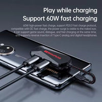 GS1 II  3in1 Gaming adapter 60W, with Adapter Type-C to 3.5mm Fast, Game Phone Sound Card Hi-Res-level Sound Quality  (LEBANON ONLY)