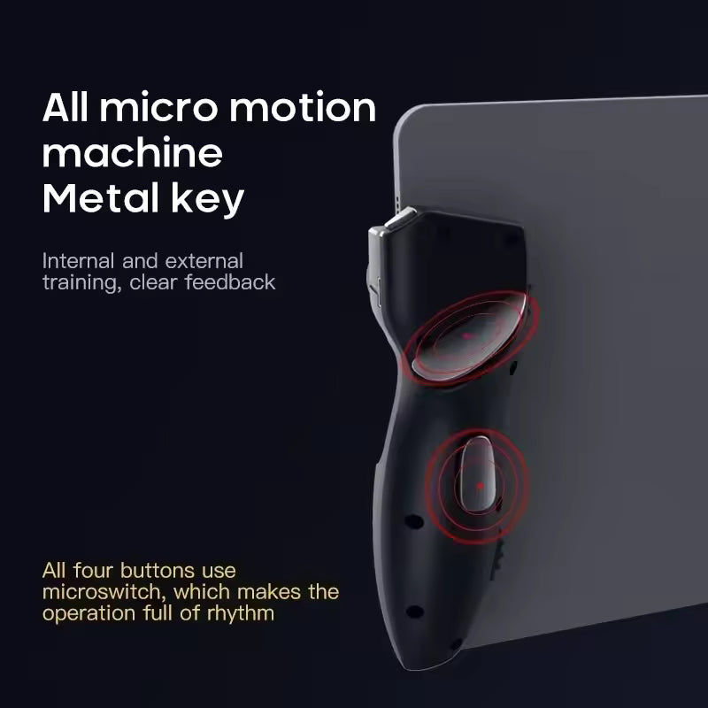 MEMO Six Finger AUTO Gamepad Joystick Controller AK-PAD8K for PUBG Aim Shooting L1 R1 Game Trigger Handle for IPad IOS Android Tablet (UAE ONLY)