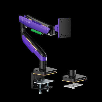 Humanex Premium Professional RGB Gaming Monitor Arm, Heavy Duty Single Monitor Desk Mount for 17–49″ Ultrawide Screens, Supports up to 20 kg, Full Motion Tilt, Swivel and 360° Screen Rotation, 20 RGB Lighting Modes, VESA 75×75 / 100×100, Built In