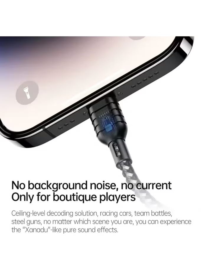 Plextone GS1 Lightning Adapter Dongle, 3.5mm AUX Headphone Jack with 30W Fast Charging, Hi-Res Audio, Zero Delay, Mic Supported, MFI-Certified Plug-and-Play Converter – Compatible with iPhone 8, X, 11, 12, 13 & 14 Pro Max