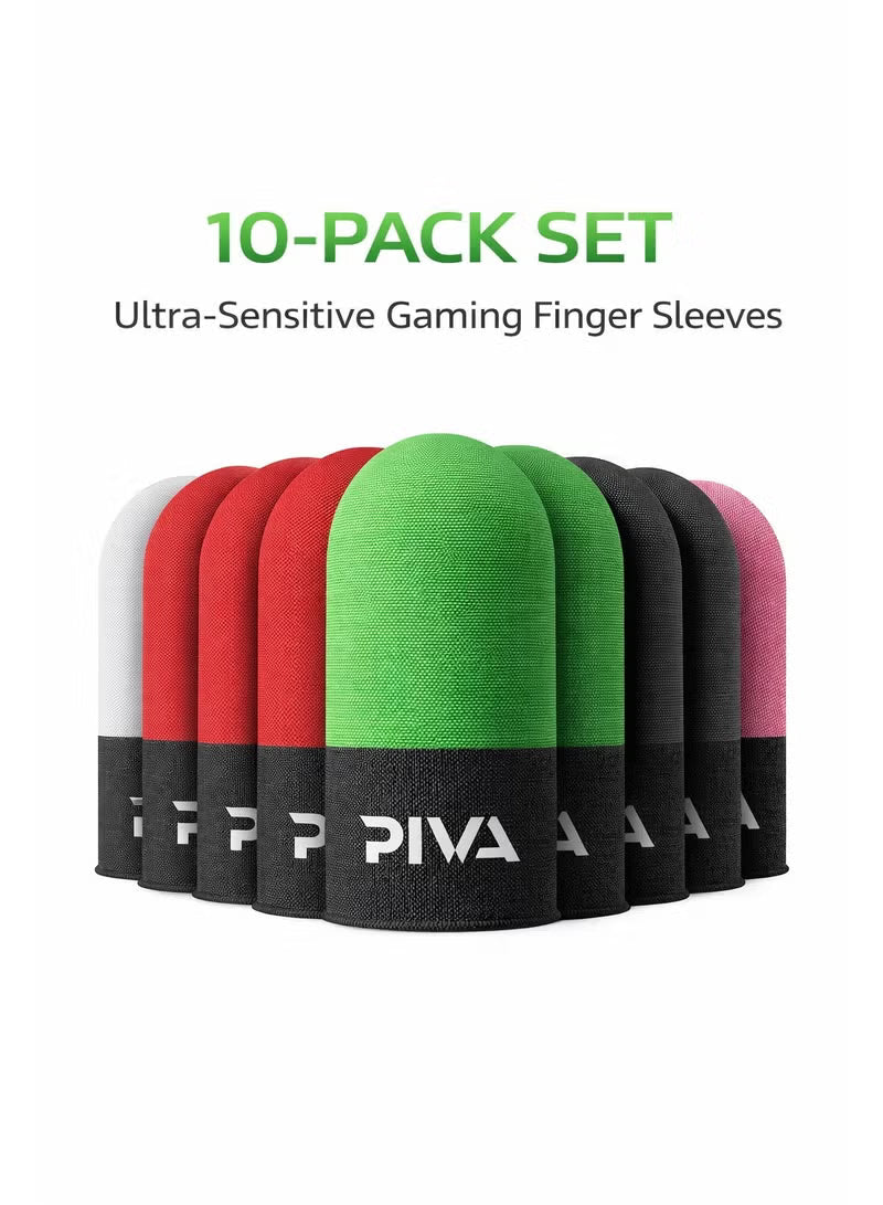 PIVA 10 Mobile Gaming Finger Sleeves – Frost Cold Silver Fiber Touchscreen Finger Cover for PUBG & FPS Games, Anti-Sweat, High Sensitivity, Smooth Control For RedMagic, iPhone, iPad, Samsung, Poco and Mobile Phones (5 Pairs / 10 PCS)