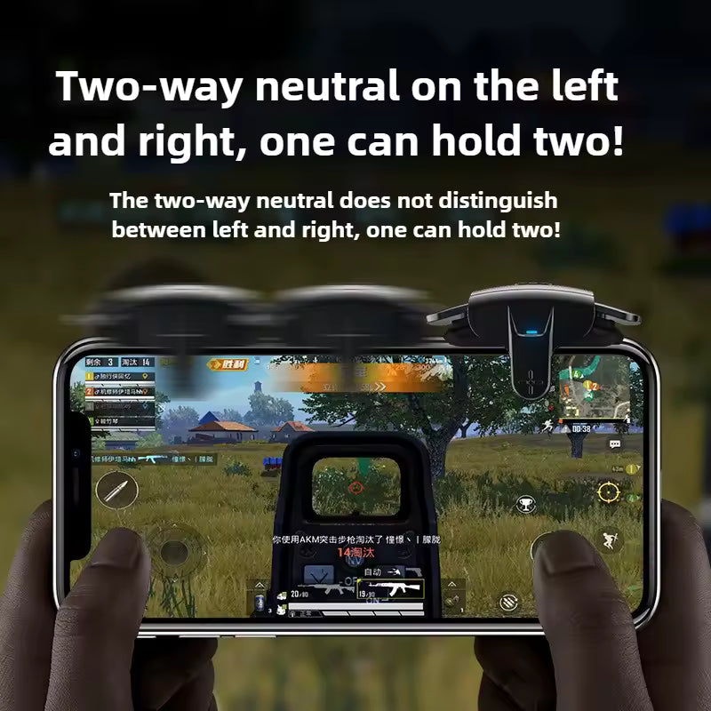 MEMO AK05 4 Finger Mobile Phone Sensitive Game Trigger for PUBG Aim Shooter L1 R1 ABS/Alloy Key Button for IOS Android Universal - MOBILE ONLY (LEBANON ONLY)
