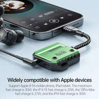 PLEXTONE GS1, 30W Fast Charging Adapter, Audio Adapter for iPhone, Aux 3.5mm Audio Converter for iPhone 12/13/14 (LEBANON ONLY)