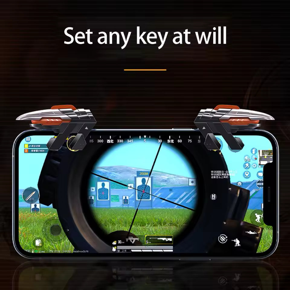 AK06 AUTO 6 Fingers Mobile Phone Gaming Accessories for PUBG Aim Shooting Gamepad Trigger L1R1 Button for IOS/ANDROID Game Controller - MOBILE ONLY (UAE ONLY)