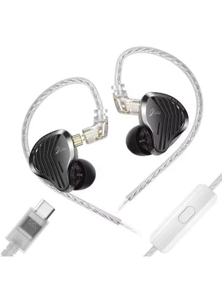 GK KUNTEN IEM Type-C Gaming Earphones with Built-in DSP Sound Card, 4 Sound Modes and Microphone, Compatible with RedMagic, USB-C iPhone, iPad, Samsung, PC and Laptops, Low-Latency In-Ear Gaming Headphones for PUBG Mobile, Free Fire, Valorant and CS2 (wit