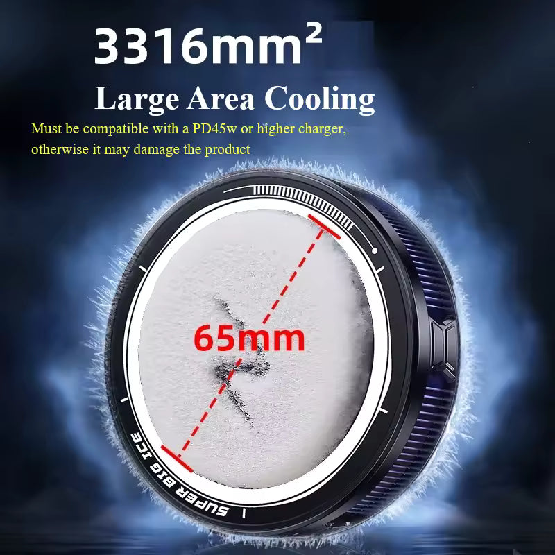 FS12 45W Semiconductor Tablet Cooler Large Area Powerful Cooling Magnetic RGB Phone Cooler for Pad/Gaming Phones with Lights for IPAD and TABLETS (LEBANON  ONLY)