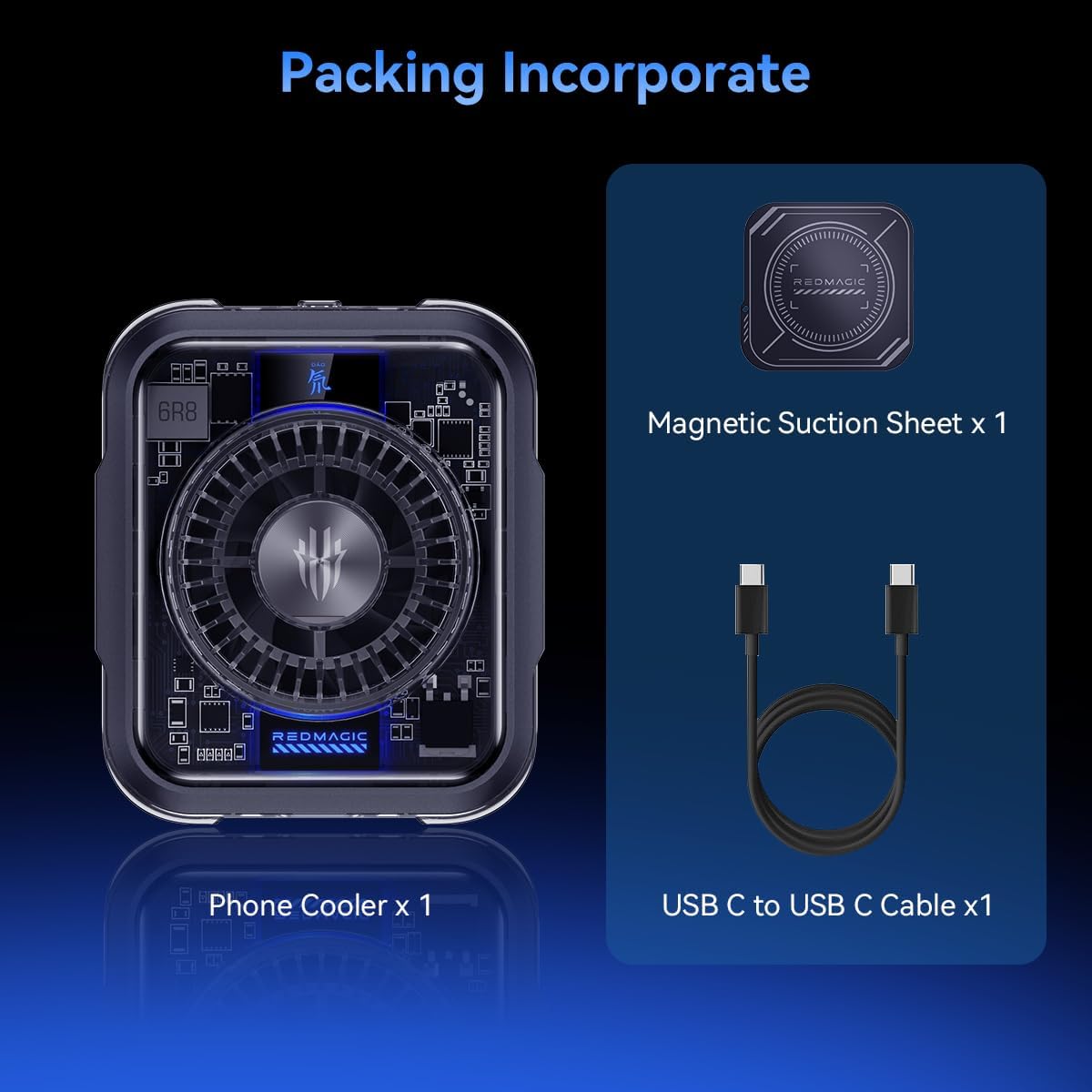 RedMagic 5 Magnetic Mobile Cooler for Gaming, 30W with CLIPS for Tablet and Mobile (LEBANON ONLY)
