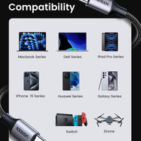 UGREEN USB C to USB-C Charger Cable 60W Type C to C 1 METER Lead Fast Charging Compatible With iPhone Air/17/16 Pro Max, Galaxy S25 Ultra, Pixel 9, iPad Pro 2024/Air 5, MacBook Pro (1M) (LEBANON ONLY)
