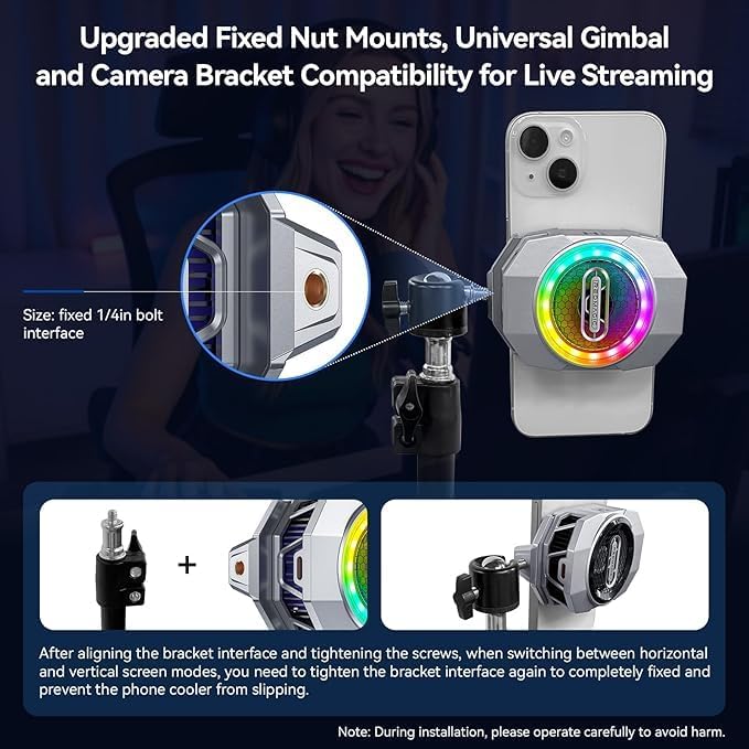 RedMagic 6 Mobile Cooler for Gaming, 30W with Retractable Clip RGB LED (UAE ONLY)