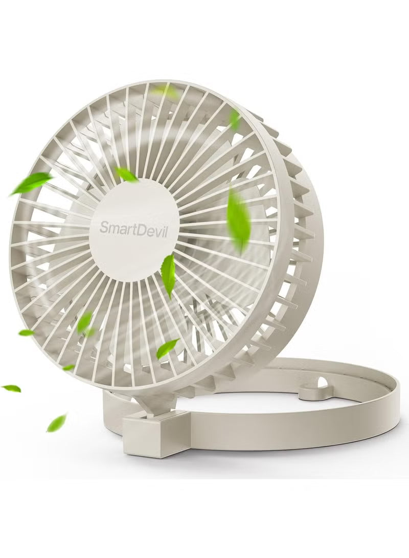 SmartDevil USB Desk Fan, Small Personal Desktop Table Fan with Strong Wind, Quiet Operation Portable Mini Fan for Home Office Bedroom Table and Desktop (white)
