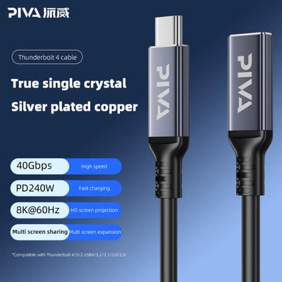 PIVA DC-01 240W USB-C to USB-C Fast Charging Cable with Real-Time Digital Display – High-Flex Silicone, PD 3.1 Support