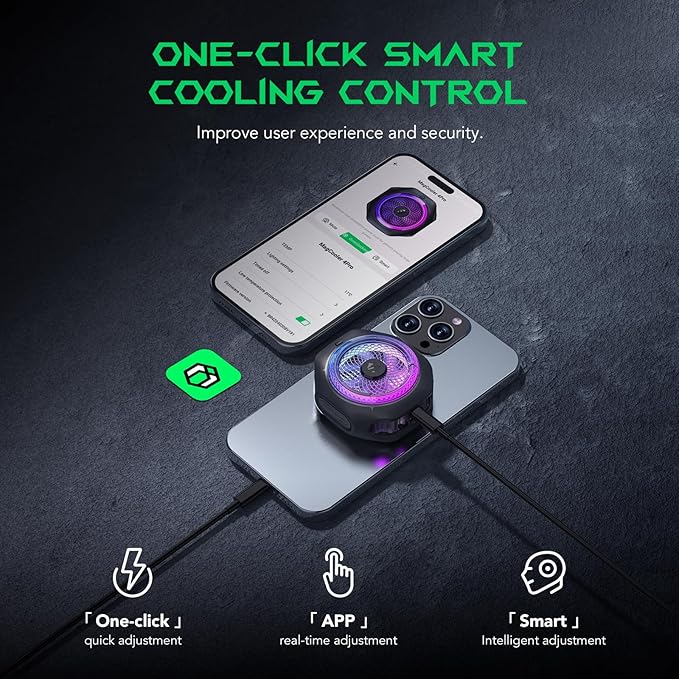 Black Shark Cooler 4 Pro Magnetic Phone and Ipad Cooler + magnetic sheet - Compatible with Smartphones, iPads – Includes Magnetic Base and Clip (LEBANON ONLY)