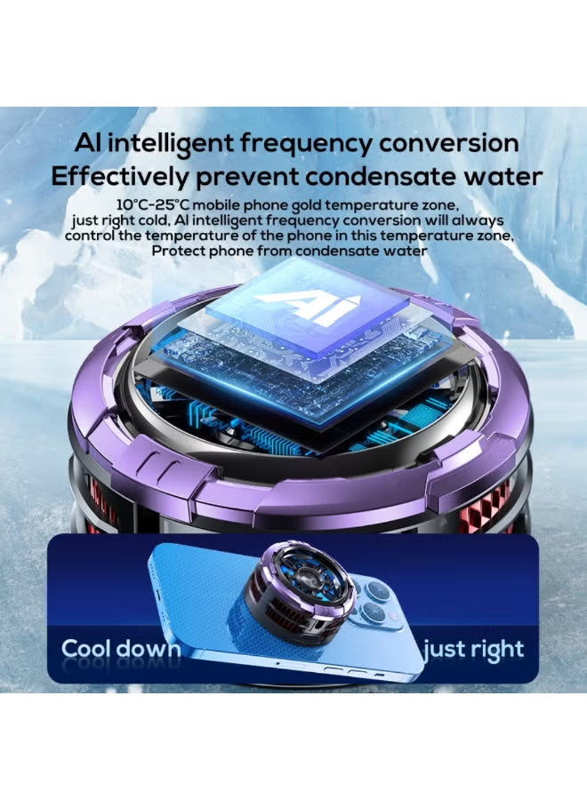 MEMO CX08 Ai Magnetic Smartphone Cooler, 23W Fast Cooling Semiconductor Radiator Fan for Gaming, Live Streaming & Vlogging – Ultra Quiet Heat Dissipation for iPhone 12/13/14/15 Series, Android Phones & iPad Tablets