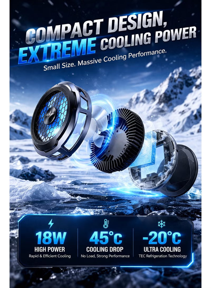 Phone Cooler RedMagic 8 Air – Ultra-Light 18W Magnetic Gaming Fan with Clip & Semiconductor Heatsink For Smartphones Android & iPhone, Perfect for RedMagic Astra (Perfect for PUBG Mobile, COD, Fortnite & More)