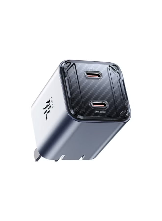 RedMagic mini 65W Fast Charger , 2-Port Compact Design, Foldable Pins, NeoCharger 3.0, For Redmagic Nova, iPad, Tablets, iPhone, Macbook, Laptops - Includes Cable - (US Version)