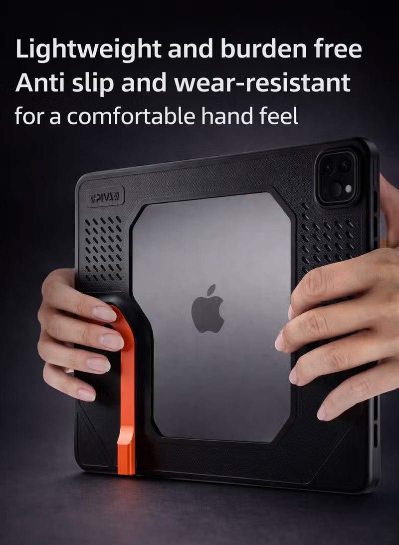 PIVA Gaming 2-in-1 iPad Protective Case with Tail Plug, 60W Fast Charging, 4K HD Display Support, Anti-Slip Texture, Heat Dissipation Design, for iPad PRO 11 inch 2018-2025