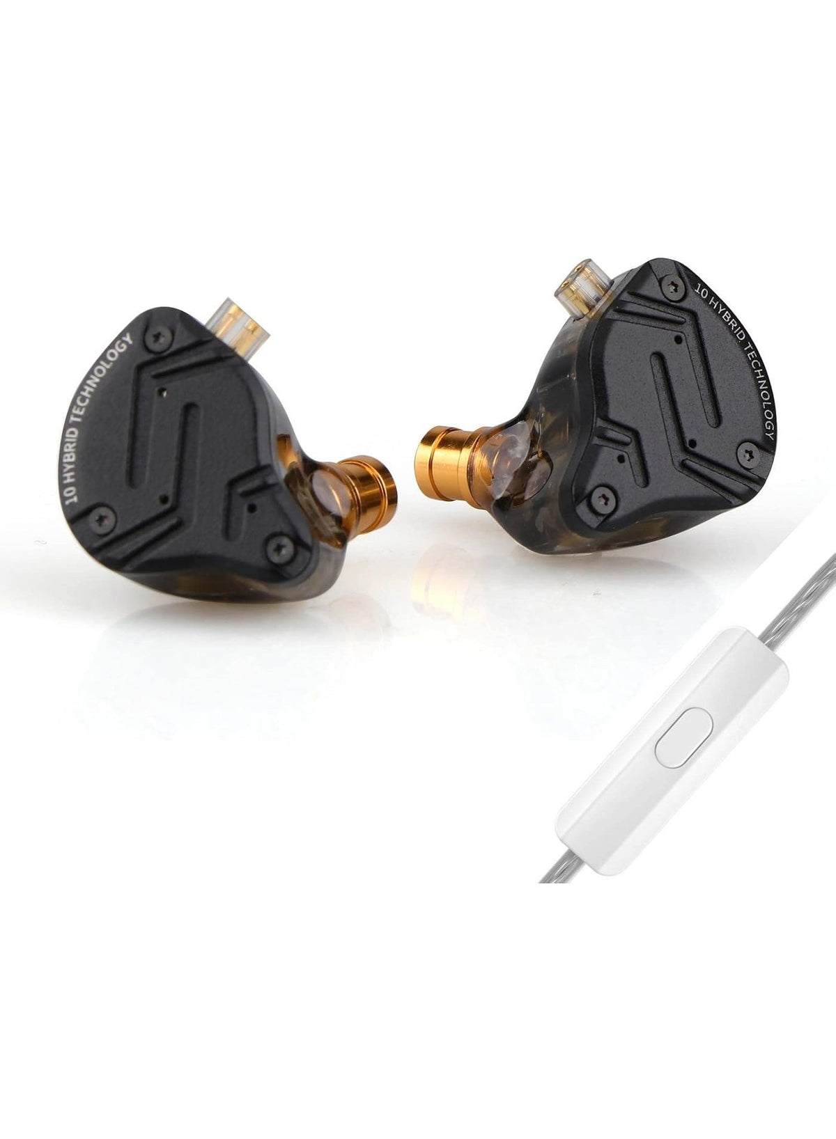 KZ ZS10 PRO X IEM original Upgraded 1DD+4BA Hybrid Driver HiFi in Ear Earphones IEM with Alloy Faceplate, Detachable Silver-Plated Recessed 2Pin Cable for Audiophile Musician DJ Stage (With Mic)