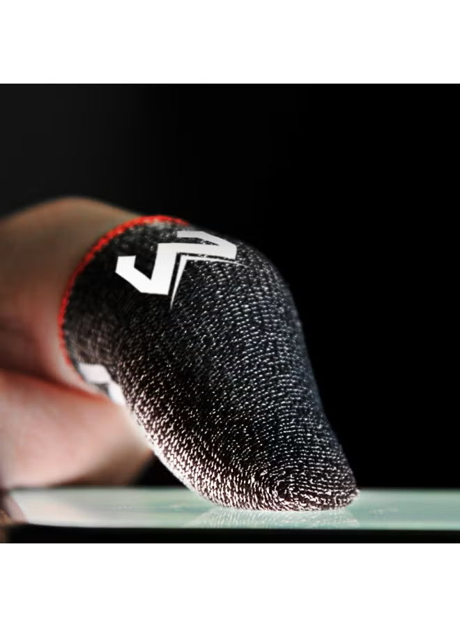 MEMO FS01 Gaming Finger Sleeves – Anti-Sweat, High Sensitivity Touch Screen Fingertips, Anti-Slip & Breathable for Smooth Mobile Gaming Control – Compatible with iPhone, iPad, RedMagic, Samsung – Ideal for PUBG, COD & FPS Gaming (1 Pair - 2 PCS)