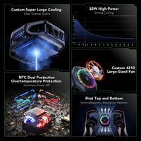 Black Shark Magnetic Phone Cooler 5 Pro - 18 Addressable RGB LEDs, Detachable Grip, APP-Controlled Thermostatic Cooling Fan for iPhone MagSafe/Android/iPad -Gaming/Streaming/Photography (UAE ONLY)