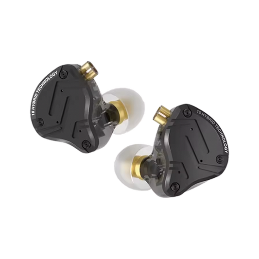 Linsoul KZ ZS10 PRO X Upgraded 1DD+4BA Hybrid Driver HiFi in Ear Earphones IEM with Alloy Faceplate, Detachable Silver-Plated Recessed 2Pin Cable for Audiophile Musician DJ Stage (With Mic) (UAE ONLY)