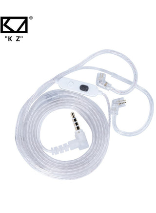 Z 47-42 AUX 0.78mm Pin Silver-Plated Upgrade Cable with Professional-Grade Dual Microphone Array for Full-Frequency Ultra-HD Voice, Compatible with KZ 0.78mm Pin Series in-Ear Headphones (3.5mm)