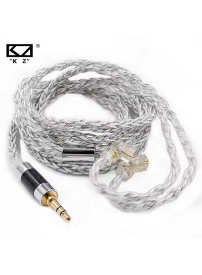 Z 784 Core Blue-Silver Mixed Silver-Plated Hi-Fi Audio Upgrade Cable, 3.5mm Plug, 2-Pin Connector, Low-Loss High-Purity Replacement Cable for KZ IEM Earphones