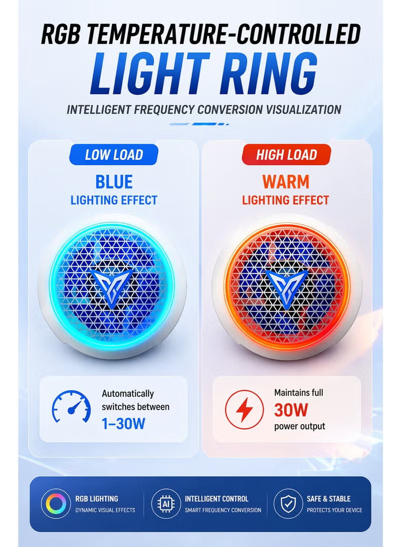 DigiFlydigi B9X Phone & iPad Cooler, 30W (-45°C) RGB Magnetic Cooling Fan with App Control, Ultra-Quiet Portable Cooling Pad, Strong Magnetic Attachment for iPhone, Android, RedMagic & iPad – Built for Intense Gaming, Perfect for FPS Games like PUBG Mobil