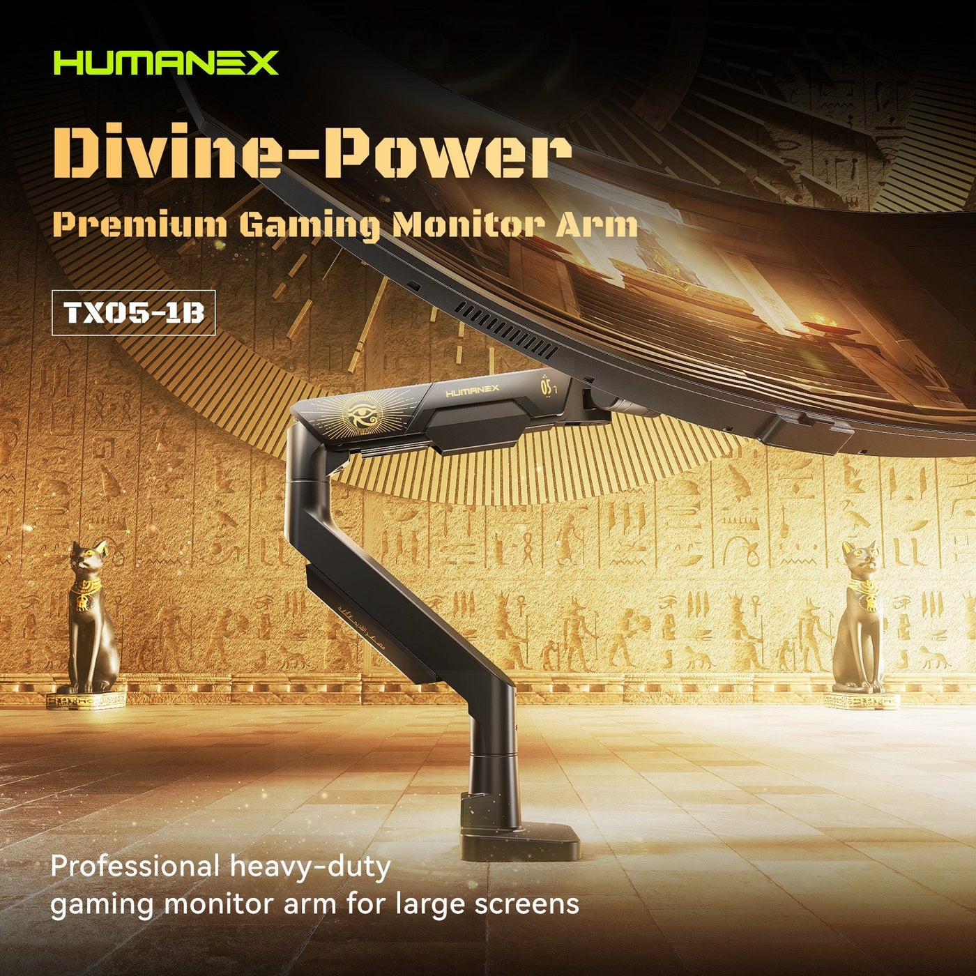 Humanex Humanex Divine Power Premium Professional Gaming Monitor Arm, Heavy Duty