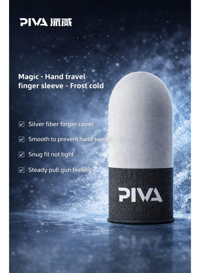 pivaPIVA Mobile Gaming Finger Sleeves – Frost Cold Silver Fiber Touchscreen Finger Cover for PUBG & FPS Games, Anti-Sweat, High Sensitivity, Smooth Control For Redmagic, Iphone, iPad, Samsung, Poco and Mobile Phones (2 Pairs / 4 PCS)