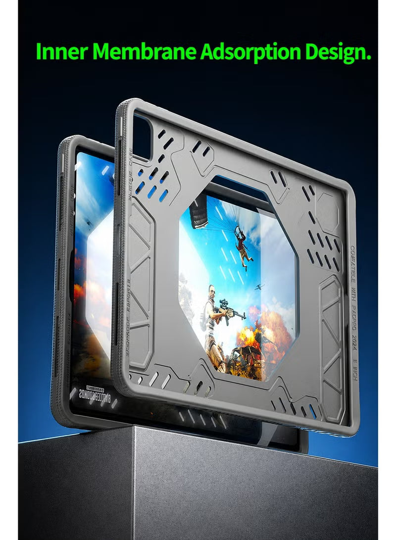 PLEXTONE GP60 3rd Gen Gaming Tablet Case for RedMagic Astra 3 Pro, Professional Silicone Protective Cover with Cooling Radiator Opening, 360° Shockproof Protection, Anti-Slip Surface, Durable Design for Gaming & Heavy Use