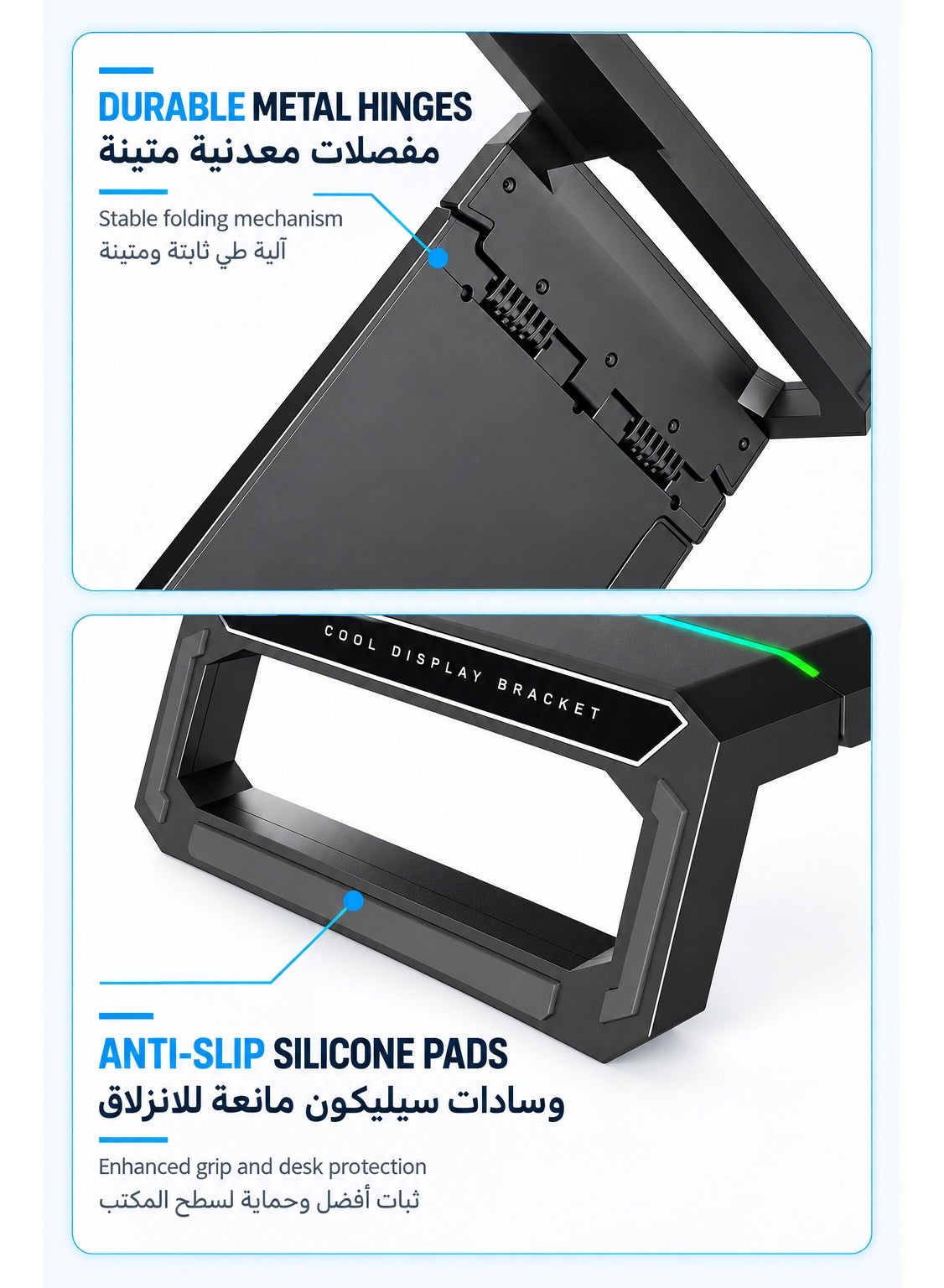 Monitor Stand Riser by ICECOOREL T1, RGB Gaming Computer Monitor Stand with 4-Port USB 2.0 Hub, Storage Drawer, Phone & Tablet Holder, 20kg Heavy-Duty Desk Organizer for PC Laptop Monitor