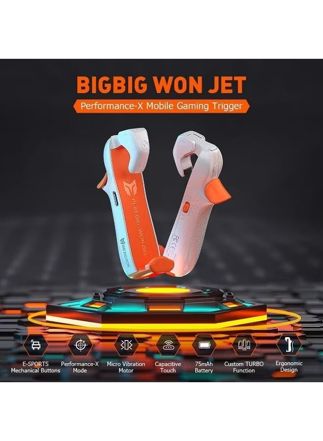 BIGBIG WON Automatic Laser Gaming Mobile Triggers, Super Fast Shooting, 75mAh long-lasting battery,High-Frequency Burst Mode, Alloy Buttons, iPhone/Android Compatible, PUBG Battlefield Accessory - 1 piece only