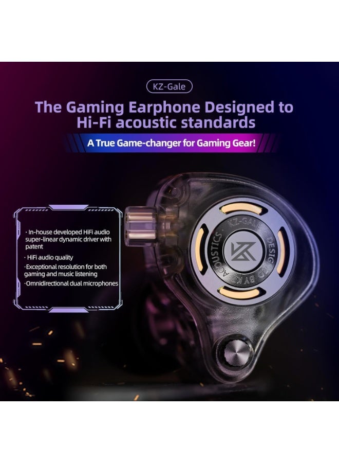 KZ Gale IEM Type-C Gaming with Built-in DSP Sound Card & Mic, Compatible with Re