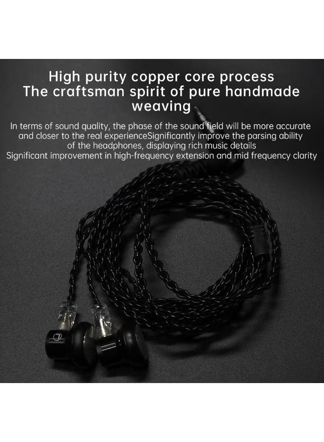 D 10-2 Hi-Fi Oxygen-Free Copper Audio Cable, 3.5mm Plug, 2-Pin Detachable Earphone Upgrade Cable for IEM Monitor Headphones, Compatible with KZ, CCA, TRN, QKZ, CVJ