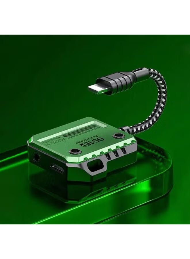Plextone GS1 Lightning Adapter Dongle, 3.5mm AUX Headphone Jack with 30W Fast Charging, Hi-Res Audio, Zero Delay, Mic Supported, MFI-Certified Plug-and-Play Converter – Compatible with iPhone 8, X, 11, 12, 13 & 14 Pro Max