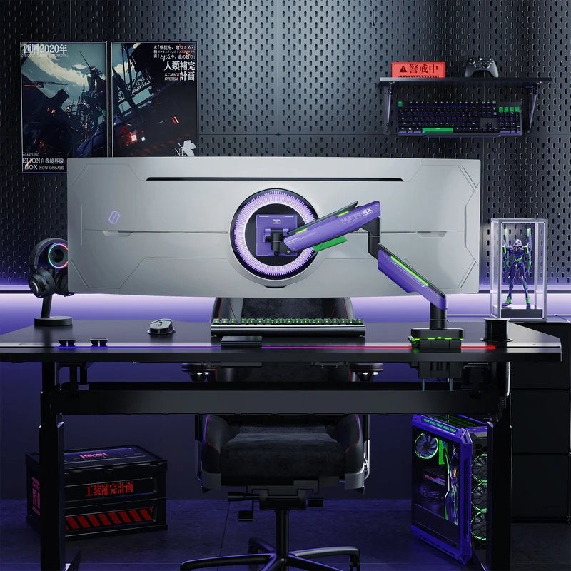 Humanex Humanex Premium Professional RGB Gaming Monitor Arm, Heavy Duty Single M