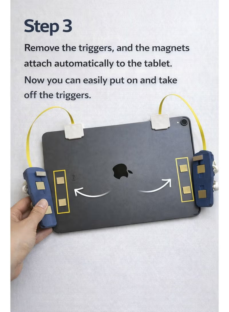 PAD Piano Triggers Automatic 8-Finger Gaming Triggers FV6 for iPad & Tablets –Professional Magnetic Control, High Responsiveness, No Screen Blocking, Compatible with iPad Pro, RedMagic Astra, RedMagic Nova, and All iPads for PUBG Mobile and Other Games