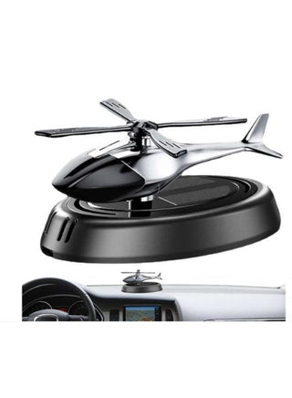 Car Air Freshener Helicopter Solar Energy Rotating Aromatherapy Aviation Al Alloy Diffuser Interior Decoration Accessories Diffuser For Car & Home Car Perfumes - INCLUDES NON SLIP MAT and AIR FRESHENER ESSENTIAL OIL