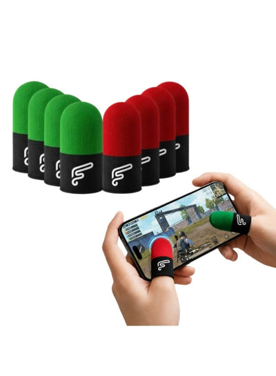 Flare 8 Mobile Gaming Finger Sleeves – Frost Cold Silver Fiber Touchscreen Finger Cover for PUBG & FPS Games, Anti-Sweat, High Sensitivity, Smooth Control For Redmagic, Iphone, iPad, Samsung, Poco and Mobile Phones (4 Pairs / 8 PCS)