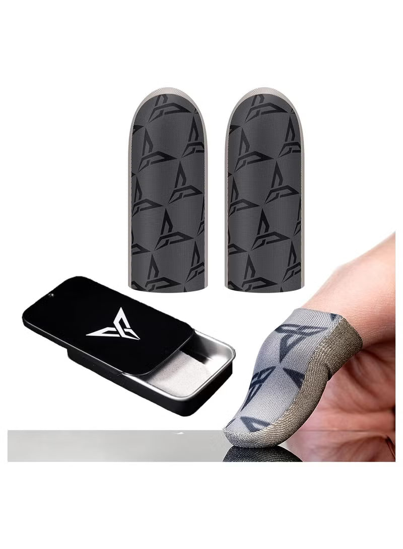 Flydigi Original P1 Silver Cloth Gaming Finger Sleeves, Ultra-Thin 0.3mm, Superconductive FlySilver Fabric, Zero-Lag Touch, Breathable & Sweat-Resistant – Compatible with iPhone, iPad, RedMagic, Samsung – PUBG, COD & FPS Gaming (1 pair - 2 PCS)